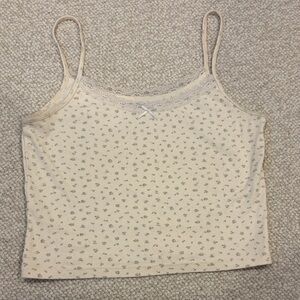 Brandy Melville Cream Floral Camisole